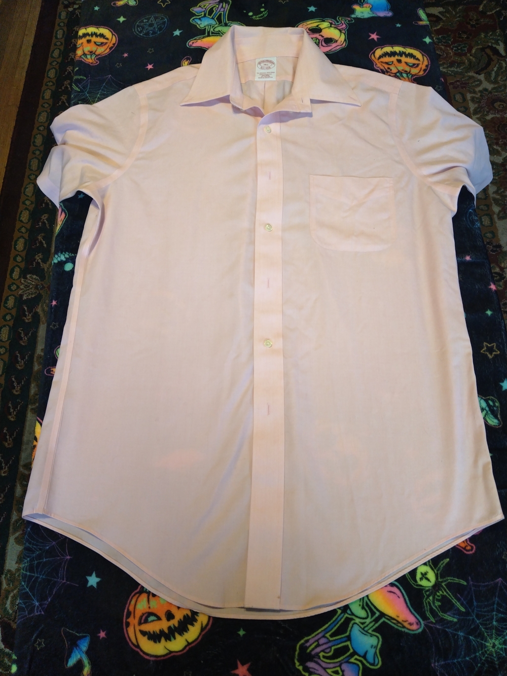Brooks Brothers Pink Short-Sleeve Button-Down Shirt - 14 1/2 Large